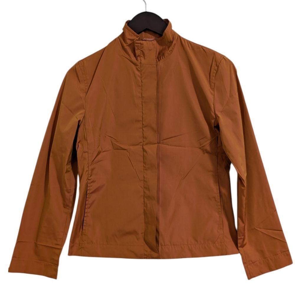 Weekend Max Mara Burnt Orange Minimalist Zip Jacket - Size 4